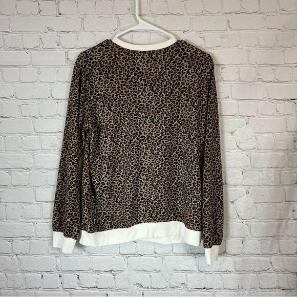 ZYIA Active Sweatshirt Women’s Small Cheetah Leopard Print Top Contrasting Trim - Picture 7 of 10